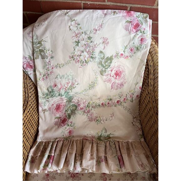 Vintage Dusty Rose Queen Sheet Set Cottage Core Shabby Chic - Picture 3 of 6